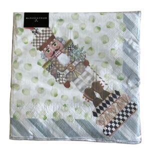 NEW Mackenzie-Childs Nutcracker Paper Dinner Napkins 20pc 8x8 Christmas Holiday